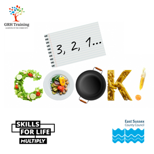 3, 2, 1 Cook GRH Training Consultancy Skills For Life Multiply n East Sussex County Council logos