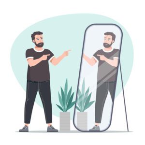 Building Confidence - GRH Training - man in mirror cartoon