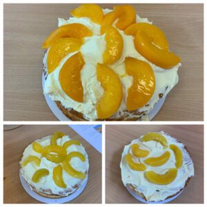 Peaches and Cream Cake Making Workshop - GRH Training collage
